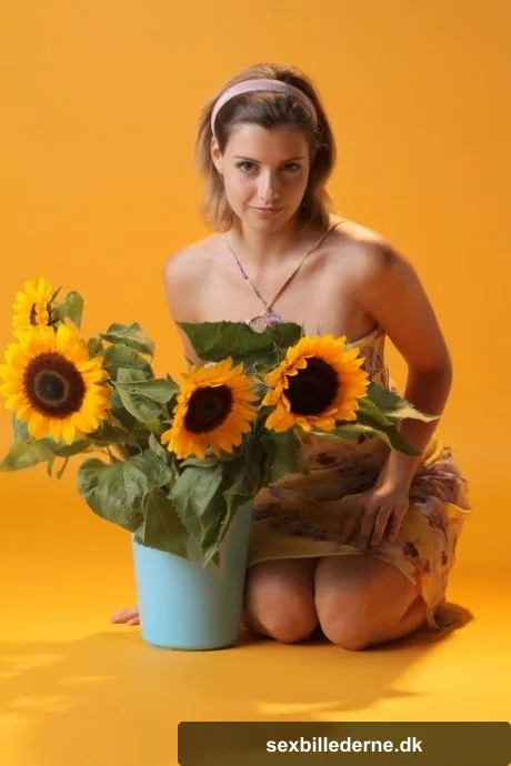 Sexy teen beauty Vienna flaunts her big tits and poses with sunflowers